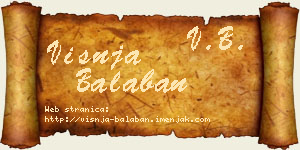 Višnja Balaban vizit kartica